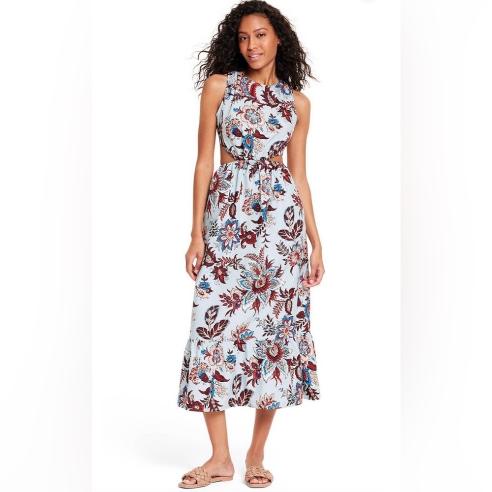 Rhode x Target side cutout floral midi dress
